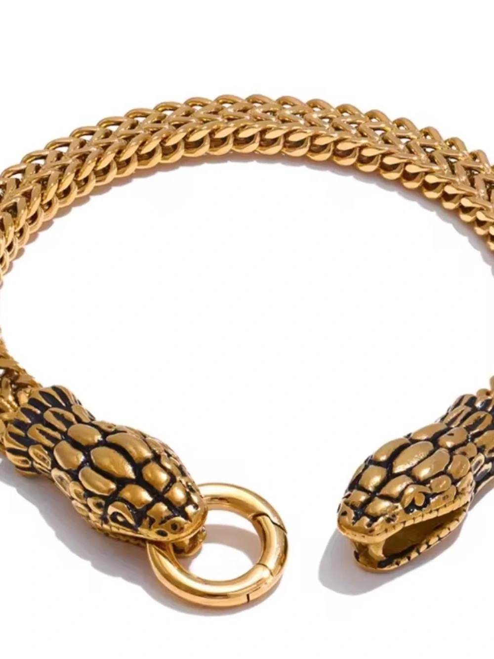 Unisex 18 K gold plated snake head Bracelet